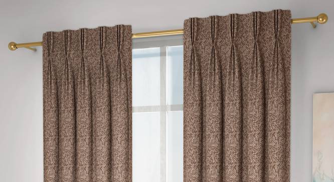 Medallion Door Curtains - Set Of 2 (Brown, 71 x 213 cm (28"x84")  Curtain Size, American Pleat) by Urban Ladder - Design 1 Full View - 334594