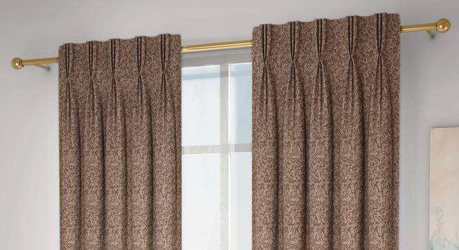 Medallion Door Curtains - Set Of 2 (Brown, 71 x 274 cm (28"x108")  Curtain Size, American Pleat) by Urban Ladder - Design 1 Full View - 334598