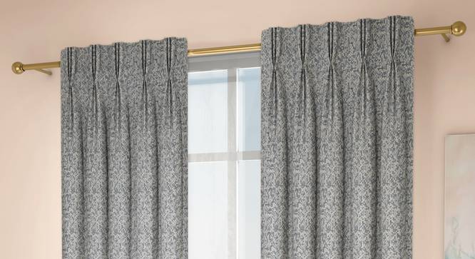 Medallion Door Curtains - Set Of 2 (Blue, 71 x 274 cm (28"x108")  Curtain Size, American Pleat) by Urban Ladder - Design 1 Full View - 334599