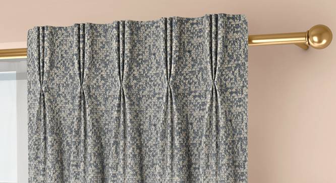 Medallion Door Curtains - Set Of 2 (Blue, 71 x 274 cm (28"x108")  Curtain Size, American Pleat) by Urban Ladder - Front View Design 1 - 334607