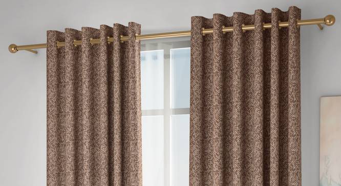 Medallion Door Curtains - Set Of 2 (Brown, 132 x 274 cm  (52"x108") Curtain Size, Eyelet Pleat) by Urban Ladder - Design 1 Full View - 334646