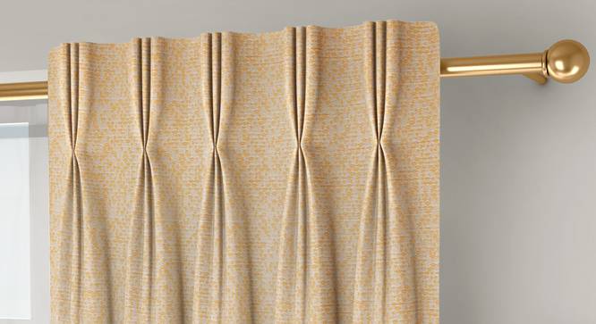 Medallion Door Curtains - Set Of 2 (Yellow, 71 x 274 cm (28"x108")  Curtain Size, American Pleat) by Urban Ladder - Front View Design 1 - 334650