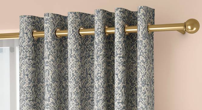 Medallion Door Curtains - Set Of 2 (Blue, 132 x 213 cm  (52" x 84") Curtain Size, Eyelet Pleat) by Urban Ladder - Front View Design 1 - 334652