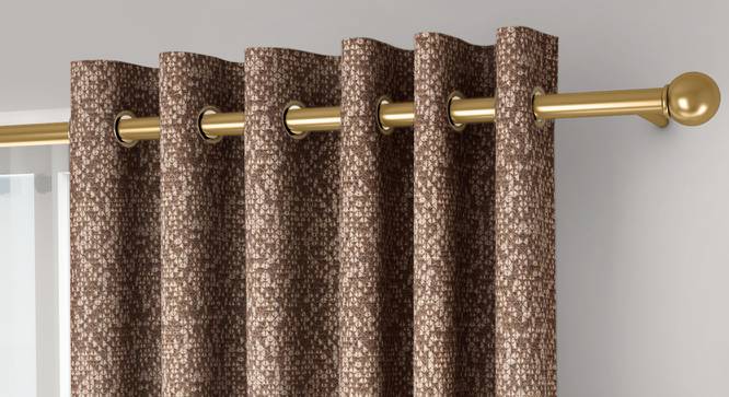 Medallion Door Curtains - Set Of 2 (Brown, 132 x 274 cm  (52"x108") Curtain Size, Eyelet Pleat) by Urban Ladder - Front View Design 1 - 334655
