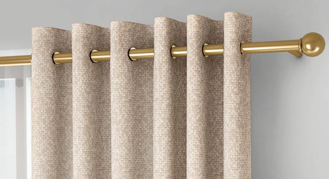 Medallion Door Curtains - Set Of 2 (Beige, 132 x 274 cm  (52"x108") Curtain Size, Eyelet Pleat) by Urban Ladder - Front View Design 1 - 334657