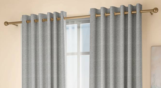 Medallion Door Curtains - Set Of 2 (Grey, 132 x 213 cm  (52" x 84") Curtain Size, Eyelet Pleat) by Urban Ladder - Design 1 Full View - 334693