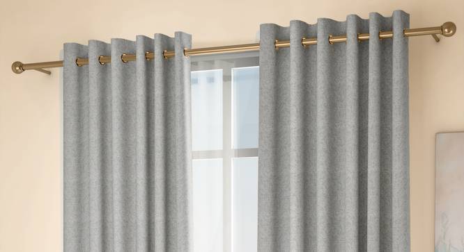 Medallion Door Curtains - Set Of 2 (Grey, 132 x 274 cm  (52"x108") Curtain Size, Eyelet Pleat) by Urban Ladder - Design 1 Full View - 334696