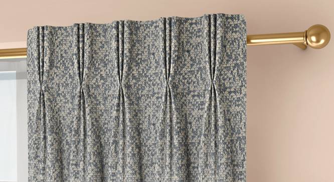 Medallion Window Curtains - Set Of 2 (Blue, 71 x 152 cm (28"x60") Curtain Size, American Pleat) by Urban Ladder - Front View Design 1 - 334697