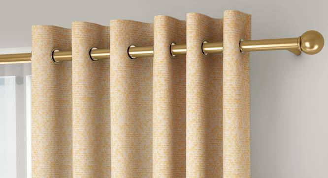 Medallion Door Curtains - Set Of 2 (Yellow, 132 x 213 cm  (52" x 84") Curtain Size, Eyelet Pleat) by Urban Ladder - Front View Design 1 - 334699