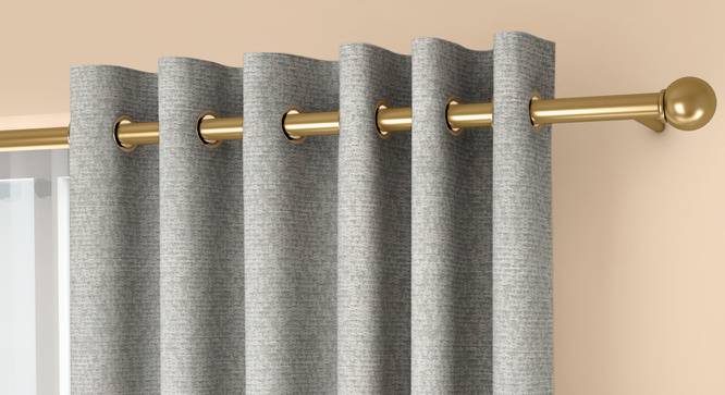 Medallion Door Curtains - Set Of 2 (Grey, 132 x 213 cm  (52" x 84") Curtain Size, Eyelet Pleat) by Urban Ladder - Front View Design 1 - 334700