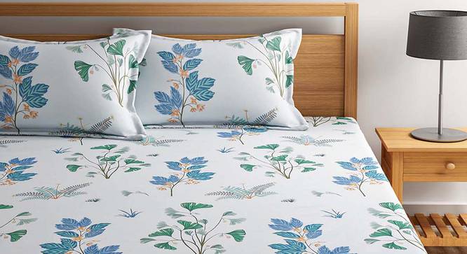 Alma Bedsheet Set (White, Queen Size) by Urban Ladder - Design 1 Full View - 334842