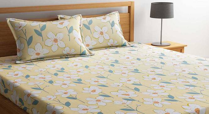 Darin Bedsheet Set (Yellow, Queen Size) by Urban Ladder - Cross View Design 1 - 334849