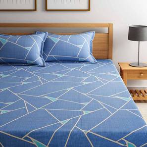 Queen Size Bedsheet Design Blue TC Cotton Size Bedsheet with Pillow Covers