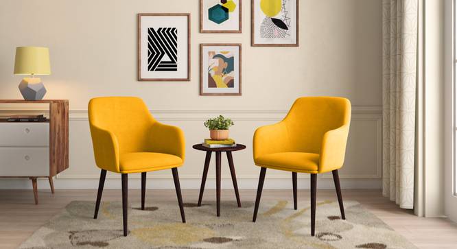 Owen Lounge Chair (Matte Mustard Yellow) by Urban Ladder - Full View - 334899