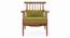Ikeda Armchair (Teak Finish, Olive Green) by Urban Ladder - Front View Design 1 - 334945