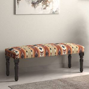 Bench With Storage Design Astra Upholstered Bench (Dark Walnut Finish, Rust Brown)