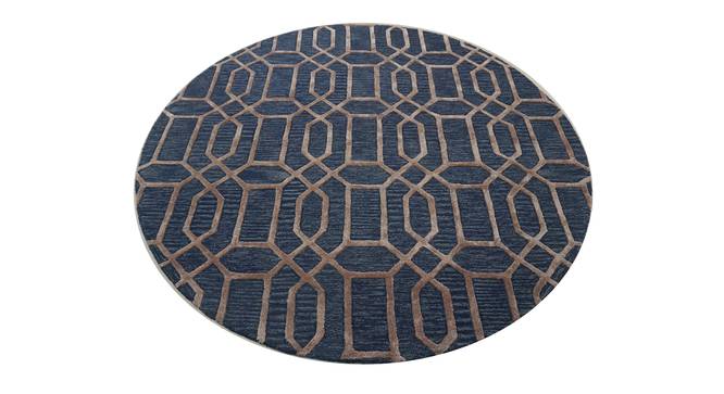 Angelina Rug (Round Carpet Shape, Dark Blue, 150 x 150 cm  (59" x 59") Carpet Size) by Urban Ladder - Front View Design 1 - 335078