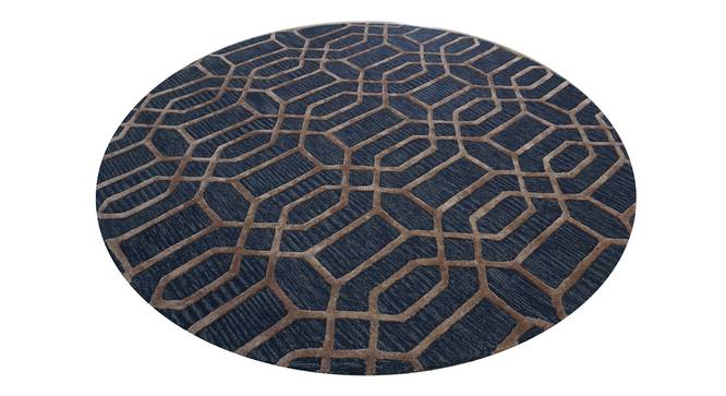 Angelina Rug (Round Carpet Shape, Dark Blue, 150 x 150 cm  (59" x 59") Carpet Size) by Urban Ladder - Design 1 Half View - 335083