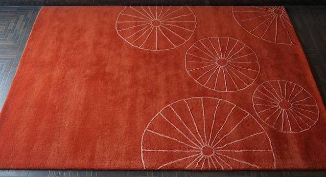Nyla Rug (Orange, Rectangle Carpet Shape, 160 x 230 cm  (63" x 91") Carpet Size) by Urban Ladder - Front View Design 1 - 335218