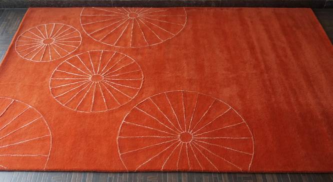 Nyla Rug (Orange, Rectangle Carpet Shape, 200 x 300 cm  (79" x 118") Carpet Size) by Urban Ladder - Front View Design 1 - 335232