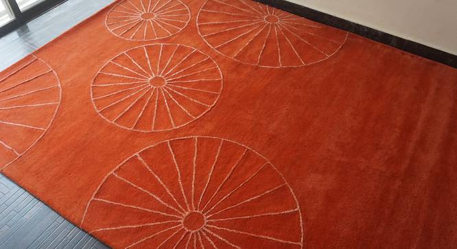 Nyla Rug (Orange, Rectangle Carpet Shape, 200 x 300 cm  (79" x 118") Carpet Size) by Urban Ladder - Design 1 Half View - 335236