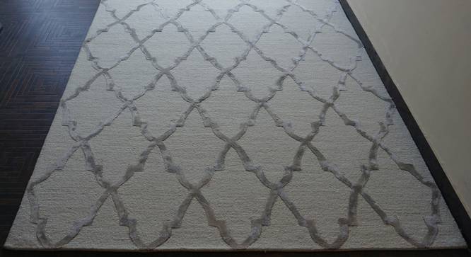 Zuri Rug (Cream, Rectangle Carpet Shape, 200 x 300 cm  (79" x 118") Carpet Size) by Urban Ladder - Design 1 Half View - 335248