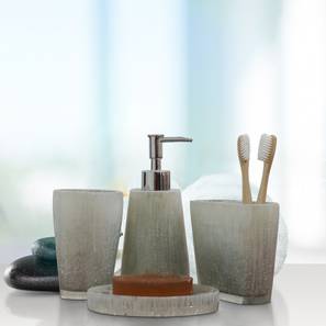 Bathroom Accessories Set Design Silver Resin Bathrrom Accessory Set - Set of