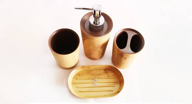 Clement Bath Accessories Set (Brown) by Urban Ladder - Design 1 Top View - 336010