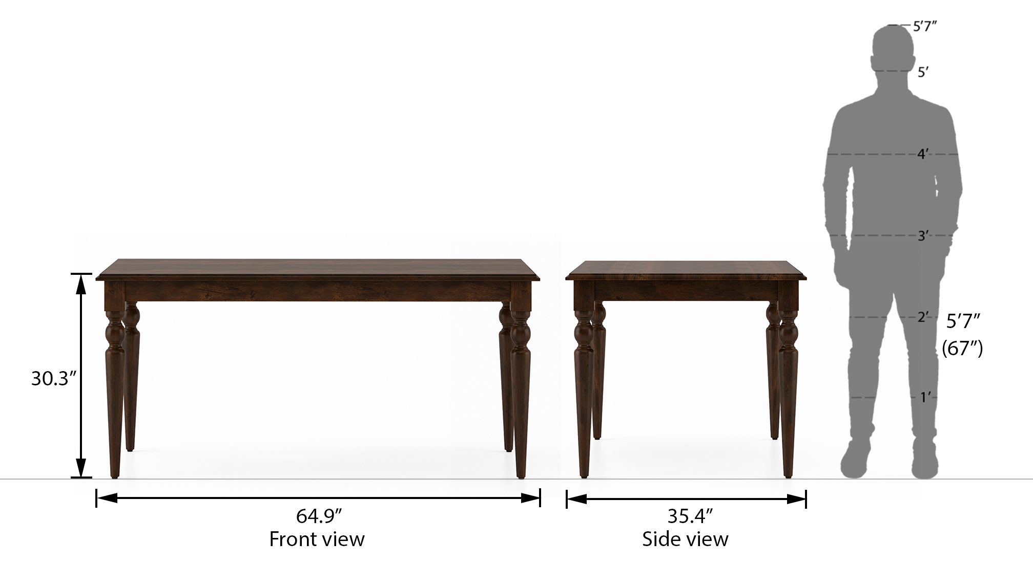 Mirasa dining table mango walnut dim