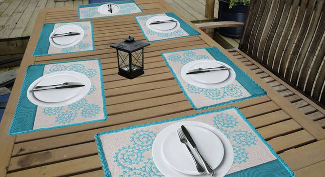 Shirley Table Mat (Turquoise) by Urban Ladder - Design 1 Full View - 336363