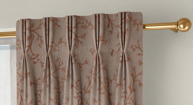 Pazaz Window Curtains - Set Of 2 (Brown, 71 x 152 cm (28"x60") Curtain Size, American Pleat) by Urban Ladder - Front View Design 1 - 338231