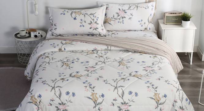 Flora BEDDING SET (White, Double Size) by Urban Ladder - Design 1 Full View - 338291
