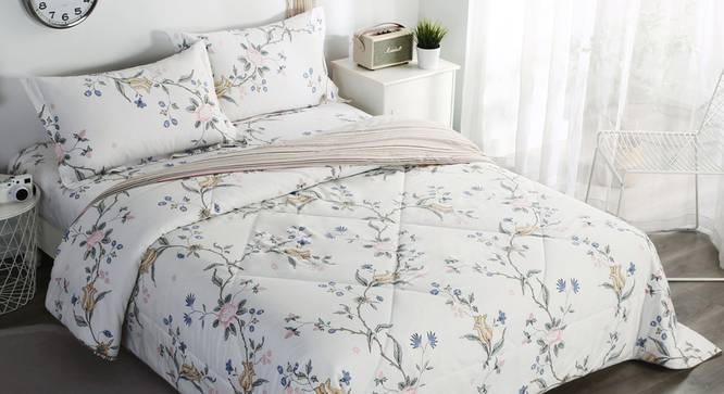 Flora BEDDING SET (White, Double Size) by Urban Ladder - Cross View Design 1 - 338296