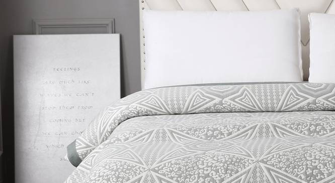 Matilda Bed Cover (Grey, Double Size) by Urban Ladder - Front View Design 1 - 338327