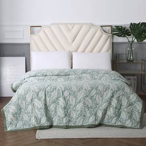 Ac Blankets Design Green GSM Cotton Double Size Quilt
