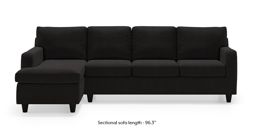 Walton Sectional Sofa (Asphalt Grey) (None Custom Set - Sofas, Left Aligned 3 seater + Chaise Standard Set - Sofas, Fabric Sofa Material, Regular Sofa Size, Sectional Sofa Type, Asphalt Grey) by Urban Ladder - - 338398