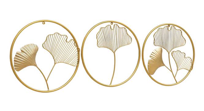 Ginko Alina Wall Decor Set of 3 (Gold) by Urban Ladder - Front View Design 1 - 338517