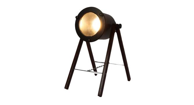 Cher Table Lamp (Black Shade Colour, Walnut) by Urban Ladder - Front View Design 1 - 338693