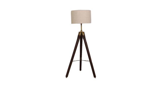 Yarine Floor Lamp (Brown Shade Colour, Walnut) by Urban Ladder - Front View Design 1 - 338761