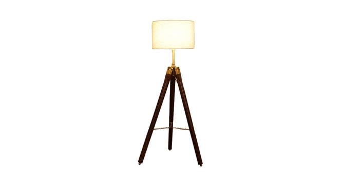 Yarine Floor Lamp (Brown Shade Colour, Walnut) by Urban Ladder - Front View Design 1 - 338764