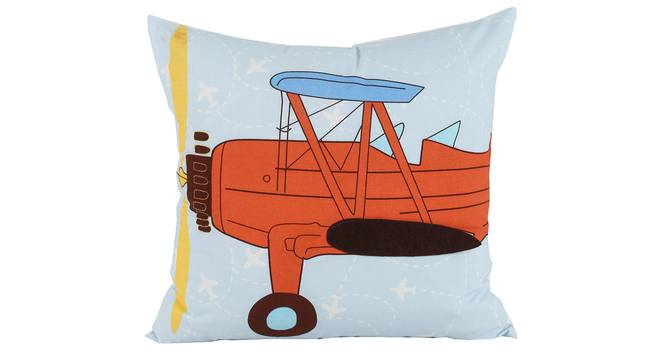 Wright Cushion Cover (Blue, 41 x 41 cm  (16" X 16") Cushion Size) by Urban Ladder - Front View Design 1 - 338906