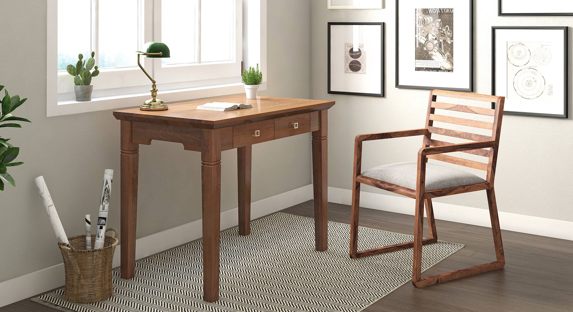 Malabar Compact Study Table Urban Ladder