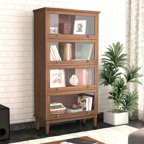 Malabar Range Design Malabar Solid Wood Bookshelf in Amber Walnut Finish