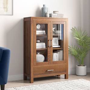 Crockery Unit Design Carnegie Solid Wood Sideboard in Amber Walnut Finish