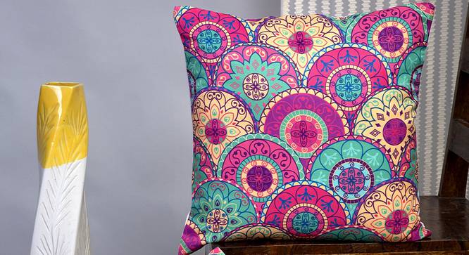 Araceli Cushion Cover - Set of 2 (Pink, 41 x 41 cm  (16" X 16") Cushion Size) by Urban Ladder - Design 1 Half View - 339786