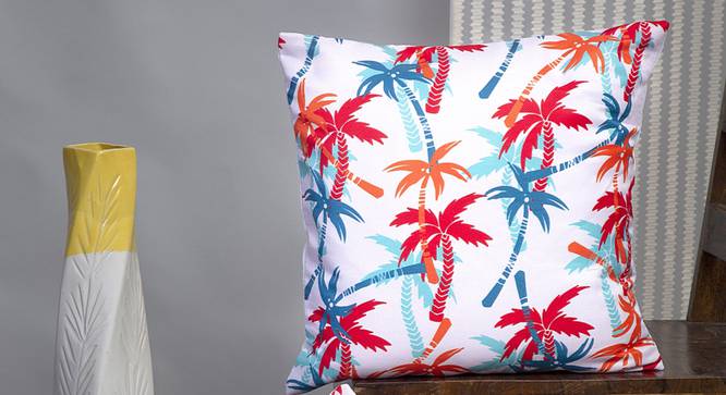 Asha Cushion Cover - Set of 2 (Red, 41 x 41 cm  (16" X 16") Cushion Size) by Urban Ladder - Design 1 Half View - 339787