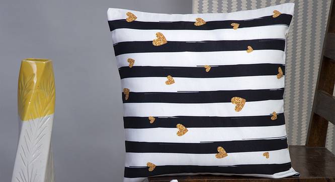 Aida Cushion Cover - Set of 2 (Black, 41 x 41 cm  (16" X 16") Cushion Size) by Urban Ladder - Design 1 Half View - 339788