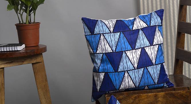 Asta Cushion Cover - Set of 2 (Blue, 41 x 41 cm  (16" X 16") Cushion Size) by Urban Ladder - Design 1 Half View - 339893