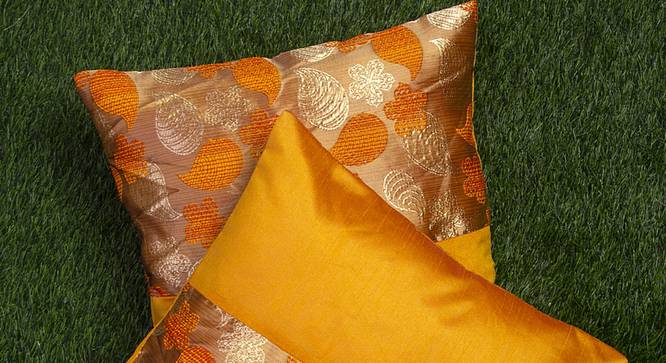Azaiah Cushion Cover - Set of 2 (Gold, 41 x 41 cm  (16" X 16") Cushion Size) by Urban Ladder - Design 1 Half View - 339895