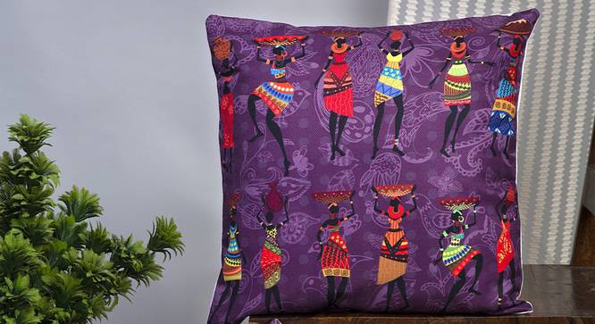 Bronwyn Cushion Cover - Set of 2 (Purple, 41 x 41 cm  (16" X 16") Cushion Size) by Urban Ladder - Design 1 Half View - 339928